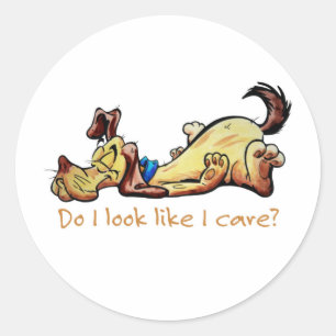 Do I Look Like I Care Classic Round Sticker