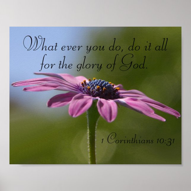 do it all for the glory of God bible verse poster (Front)