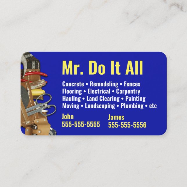 Do It All Handyman Business Card (Front)