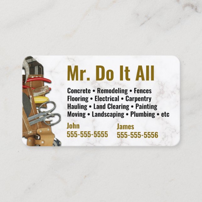 Do It All Handyman Business Card (Front)