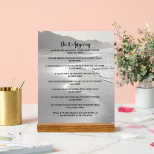 Do It Anyway Misty Ocean Beach Acrylic Sign