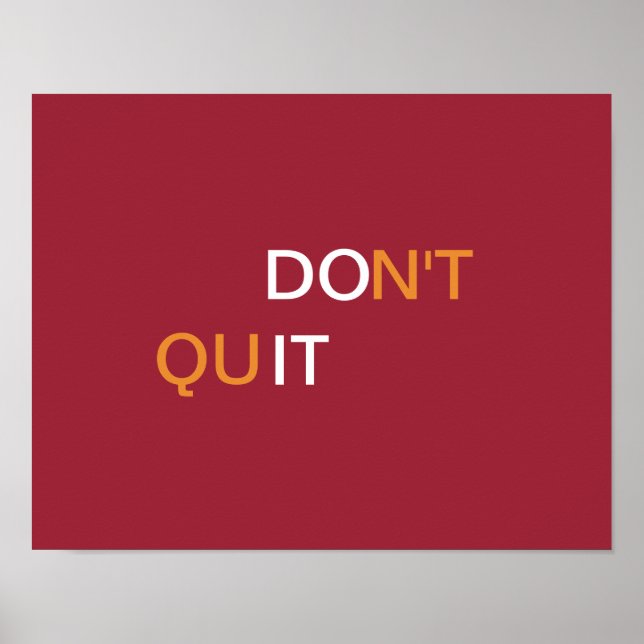 Do It, Don't Quit - Motivational Poster (Front)