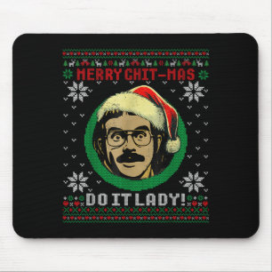 Do It Funny Chit-mas Christmas Santa Hat Ugly Xmas Mouse Pad