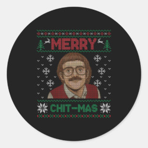Do It Funny Chit-mas Christmas Xmas  Classic Round Sticker