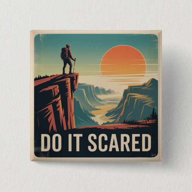 Do It Scared 15 Cm Square Badge (Front)