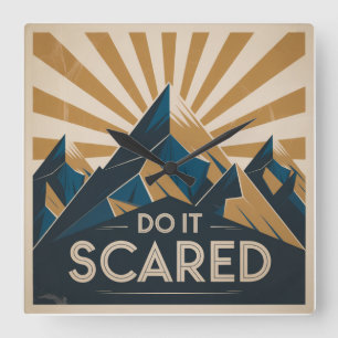 Do It Scared Square Wall Clock
