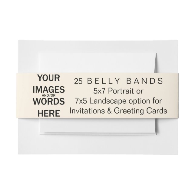 Do It Yourself -25 Belly Bands for Invites & Cards Invitation Belly Band (Front Example)