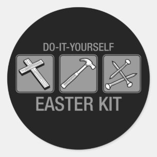 do it yourself easter kit classic round sticker