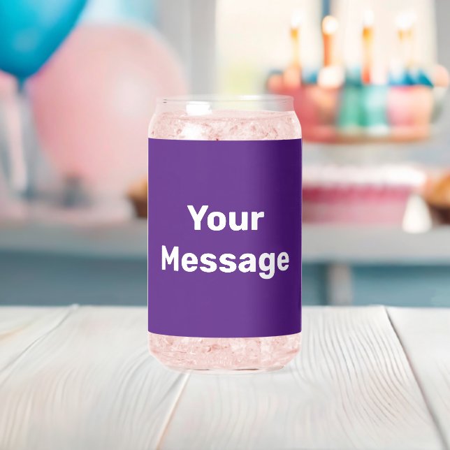 Do It Yourself Royal Purple & White Text Template  Can Glass (Insitu (Baby Shower))
