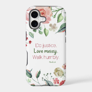 Do Justice Floral Micah 6:8 Case-Mate iPhone Case