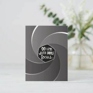 Do less with more focus holiday postcard