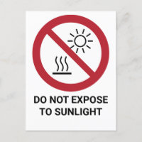 Do No Expose To Direct Sunlight, Prohibition Sign