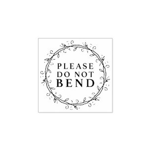 Do Not Bend, Foliage Wreath Rubber Stamp
