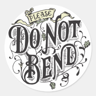 Do Not Bend Sticker in Vintage Typography