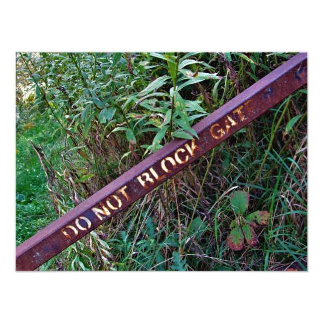 "DO NOT BLOCK GATE" PHOTO PRINT (Front)