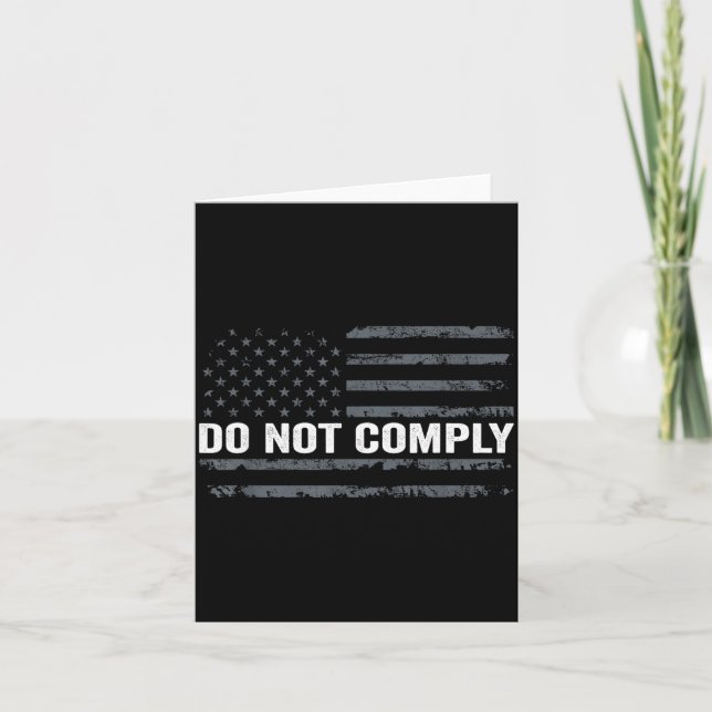 Do Not Comply American Flag Usa Card (Front)