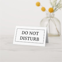 DO NOT DISTURB | 4" x 3.5" Folded Place Card