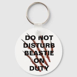 Do Not Disturb Beastie Button Key Ring