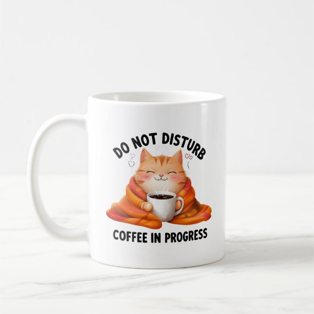 Do Not Disturb Coffee Mug with Cat (Left)