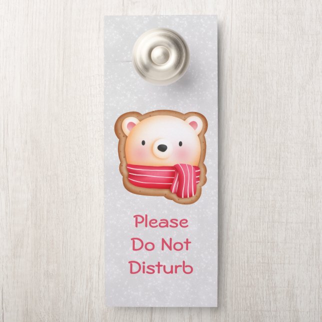 Do Not Disturb Cute Bear Face Door Hanger (On Knob)
