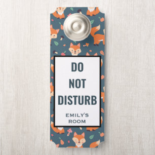 Do Not Disturb Cute Orange Fox Animal Pattern Door Hanger