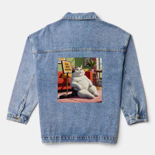 Do not Disturb Fat Cat Funny  Denim Jacket