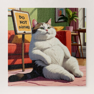 Do not Disturb Fat Cat Funny  Jigsaw Puzzle