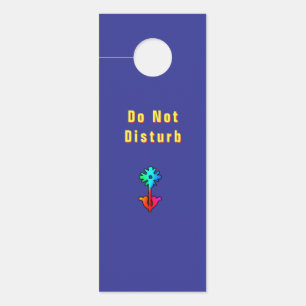 Do Not Disturb Flower Logo Blue   Door Hanger