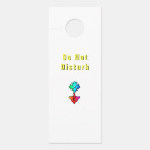Do Not Disturb Flower Logo White   Door Hanger