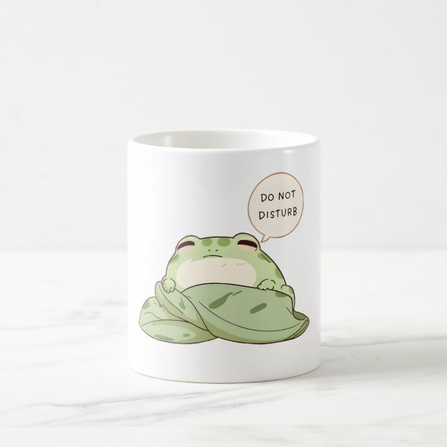 Do Not Disturb Frog Sleepy Kawaii Design Coffee Mug (Center)