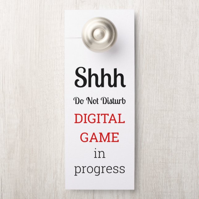 Do Not Disturb Game In Progress Door Hanger (On Knob)