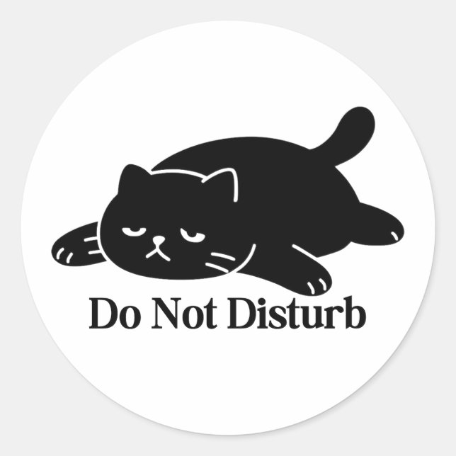 Do Not Disturb Holiday Mood Cat Sticker (Front)