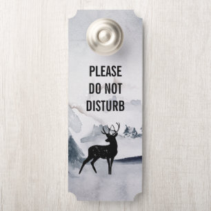 Do Not Disturb Majestic Deer Watercolor Door Hanger
