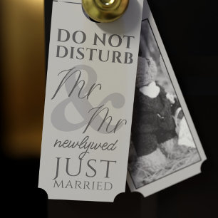 Do Not Disturb Mr & Mr Newlywed Photo Door Hanger