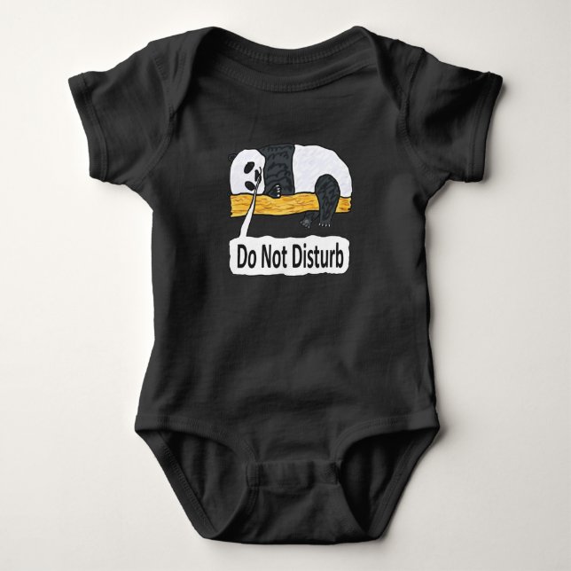 Do Not Disturb Panda Baby Bodysuit (Front)