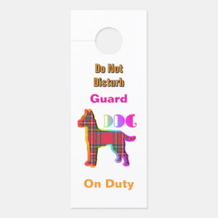 Do Not Disturb / Please Knock /Guard Dog Duty Wht  Door Hanger