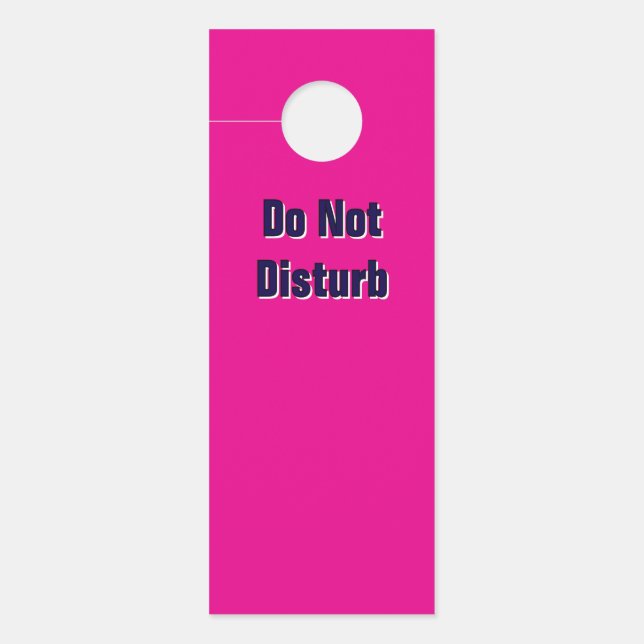 Do Not Disturb /Please Knock/ Hot Pink Door Hanger (Front)