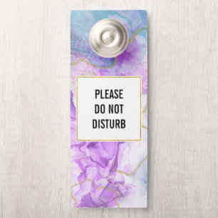 Do Not Disturb Purple, Green, Pink Flowing Colours Door Hanger