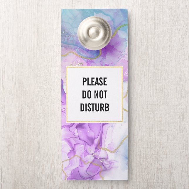 Do Not Disturb Purple, Green, Pink Flowing Colours Door Hanger (On Knob)