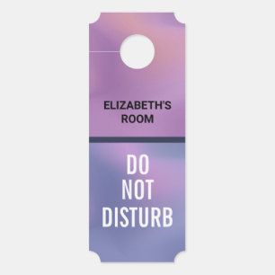 Do Not Disturb Purple & Pink Swirling Abstract Door Hanger