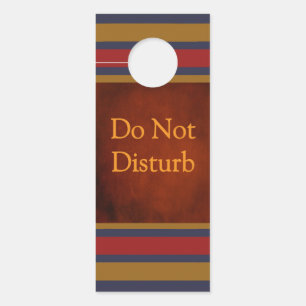 Do Not Disturb Red Blue Dk Yellow Stripes Door Hanger