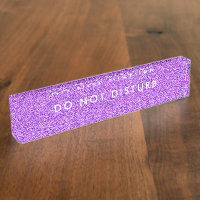 Do Not Disturb Sign Purple glitter Business