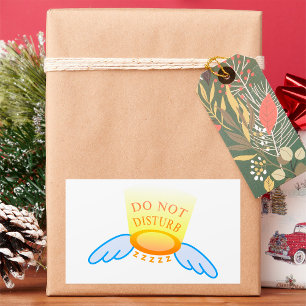 Do Not Disturb Sleep Mode Flying Halo and Wings  Rectangular Sticker