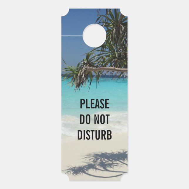 Do Not Disturb Sunny Tropical Beach Ocean Paradise Door Hanger (Front)