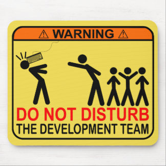 DO NOT DISTURB THE DEVELOPMENT TEAM MOUSE PAD