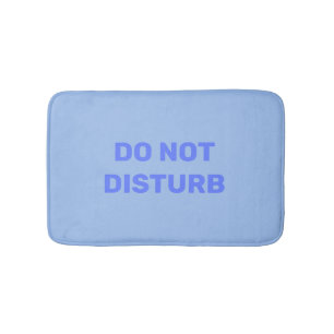Do Not Disturb Trendy Pastel Blue Bath Mat