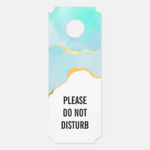 Do Not Disturb Tropical Green with Gold Border Door Hanger