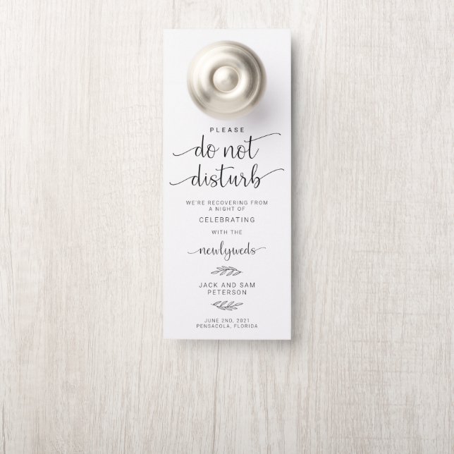 Do Not Disturb Wedding Weekend Door Hanger (On Knob)