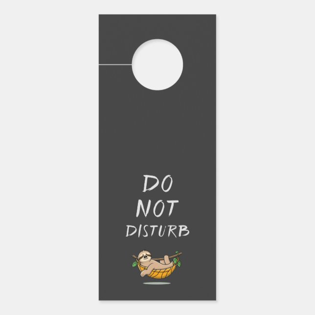 Do Not Disturb with Sloth Graphic Door Hanger (Front)