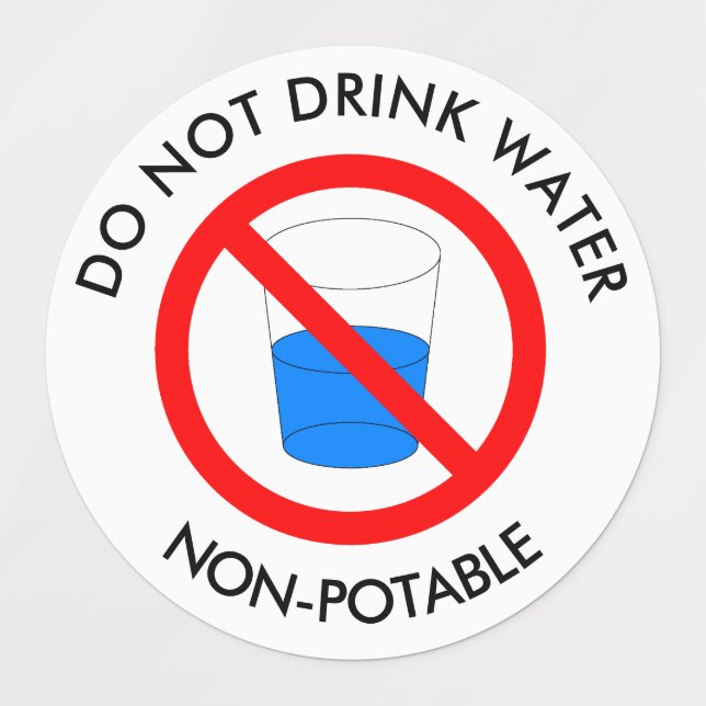 Do not drink water sign (Design 2)